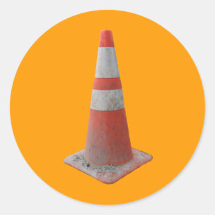 Road Construction Pylon Series Classic Round Sticker