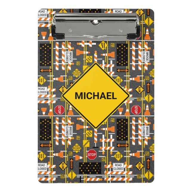 Road Construction Signs  Mini Clipboard (Front)