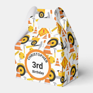 Road Construction Vehicle Birthday Age Favour Box
