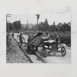 Road Crew at Work, 1925 Postcard