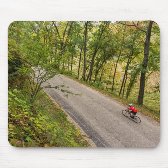 Road Cycling On Rural Country Road Mouse Mat (Front)