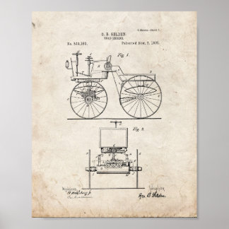 Road Engine Patent - Old Look Poster