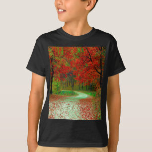 ROAD FOREST TREES BOTANICAL NATURE LANDSCAPE   T-S T-Shirt