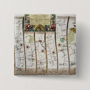 Road from London to Bristol 15 Cm Square Badge