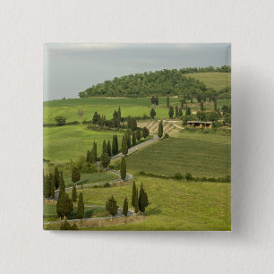 Road from Pienza to Montepulciano, 15 Cm Square Badge