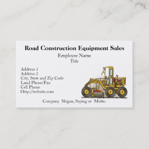 Road Grader Construction Business Cards