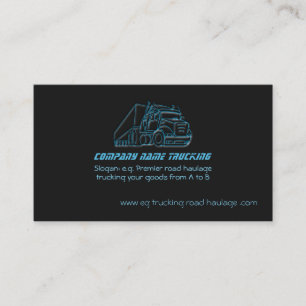 Road Haulage Semi-Truck blue logo Business Card