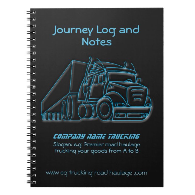 Road Haulage Semi-Truck blue logo Notebook (Front)
