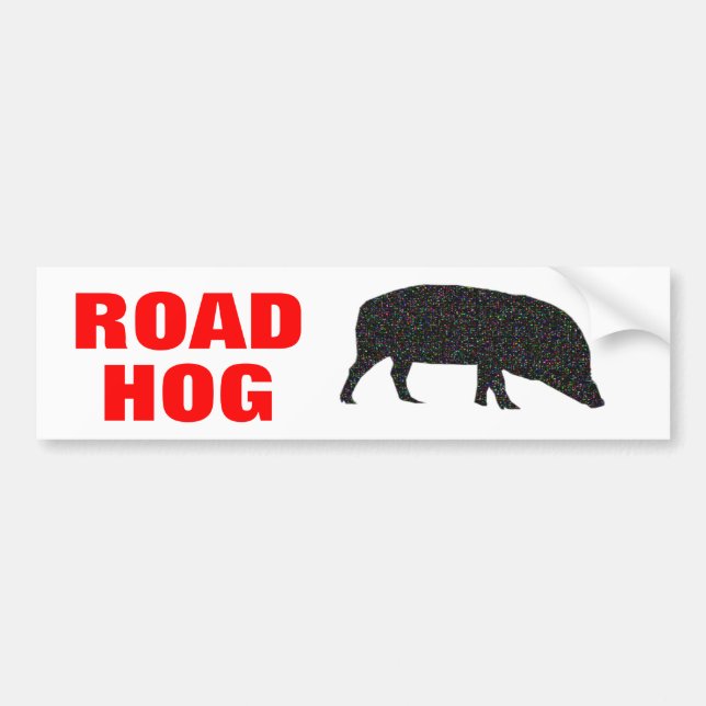 Road Hog Sparkly Pig Bumper Sticker (Front)