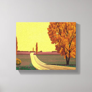 Road In Autumn -  Artwork by The Great Hiroshi Nag Canvas Print