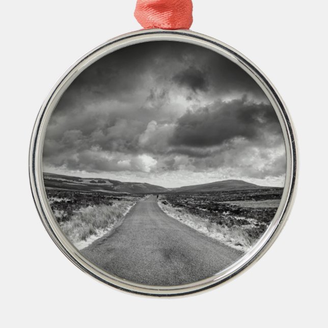 Road in Rainstorm Metal Tree Decoration (Front)