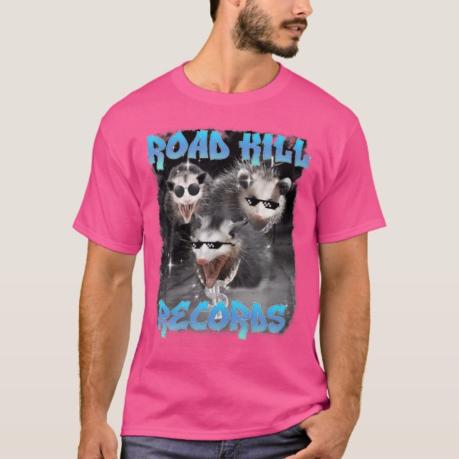 Road Kill Records Opossum Funny 90S Bootleg Rap T-Shirt (Front)