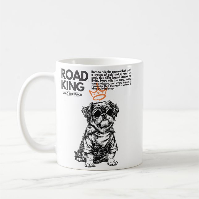 Road King Biker Dog Mug | Motorcycle Gift (Left)
