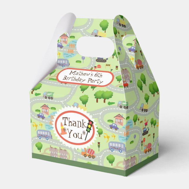 Road Map Green Favour Box (Front Side)