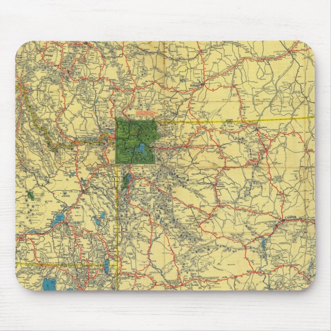 Road map Idaho, Mont, Wyo map Mouse Mat (Front)