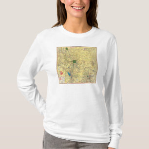 Road map Idaho, Mont, Wyo map T-Shirt