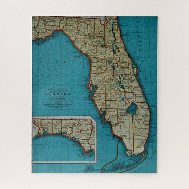Road Map of Florida Jigsaw Puzzle (Vertical)