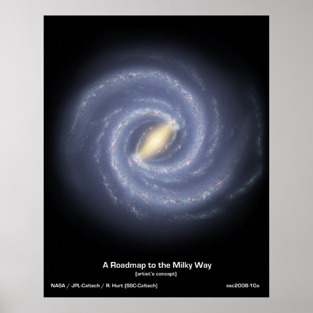 Road map to our Galaxy in the Milky Way Poster (Front)