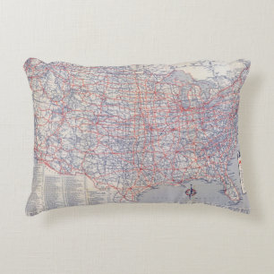 Road map United States Decorative Cushion