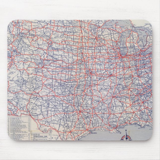 Road map United States Mouse Mat (Front)