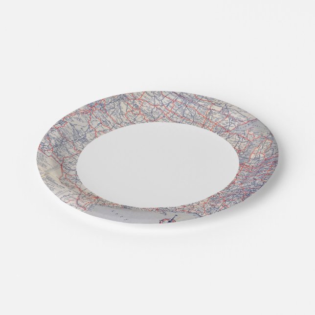 Road map United States Paper Plate (Angled)