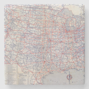 Road map United States Stone Coaster