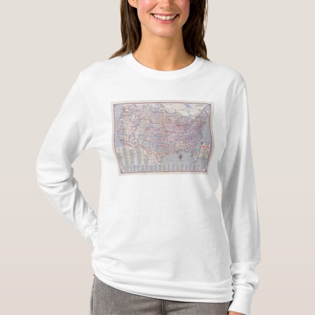 Road map United States T-Shirt (Front)