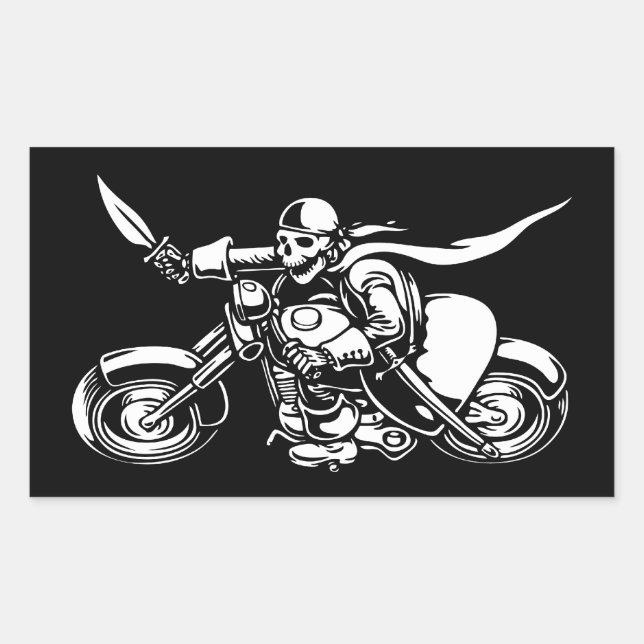 Road Pirate -bw Rectangular Sticker (Front)