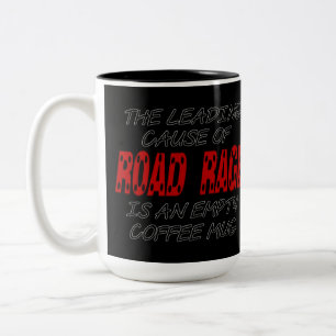 Road Rage Coffee Humour Two-Tone Coffee Mug