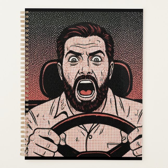 Road Rage Comic – Driver’s Fury Unleashed Planner (Front)
