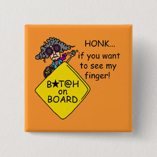 Road Rage Humour 15 Cm Square Badge