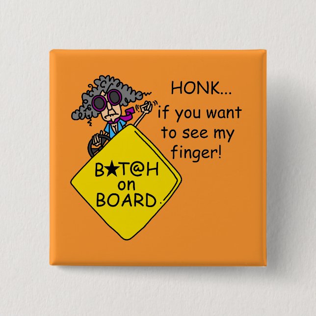 Road Rage Humour 15 Cm Square Badge (Front)