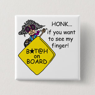 Road Rage Humour 15 Cm Square Badge