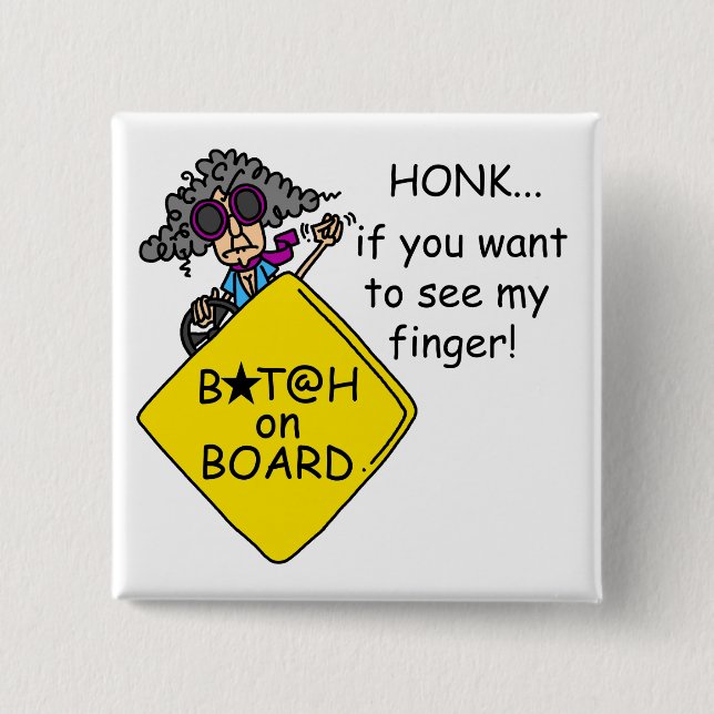 Road Rage Humour 15 Cm Square Badge (Front)