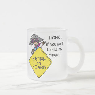 Road Rage Humour Frosted Glass Coffee Mug