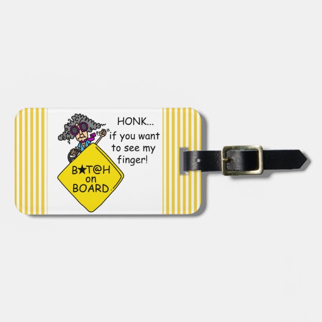 Road Rage Humour Luggage Tag (Front Horizontal)