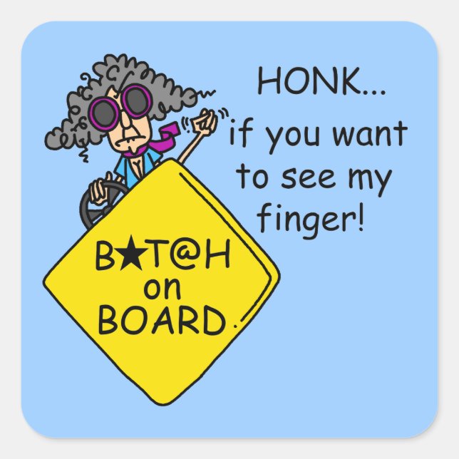Road Rage Humour Square Sticker (Front)