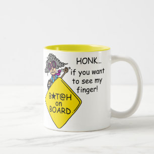 Road Rage Humour Two-Tone Coffee Mug