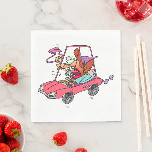 Road Rage Woman Driving Car Funny Angry Driver Napkin
