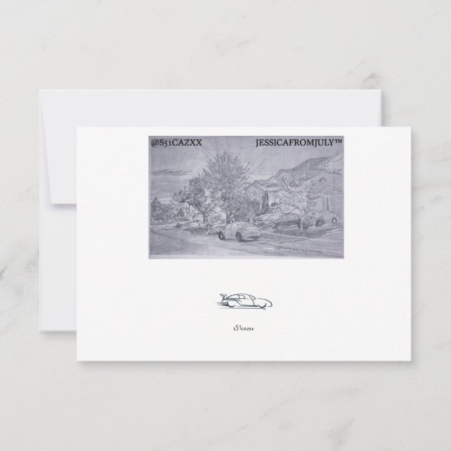 Road Rain  Thank You Card (Back)