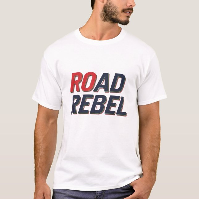 Road Rebel T-Shirt – Bold Biker Style for Mens  (Front)
