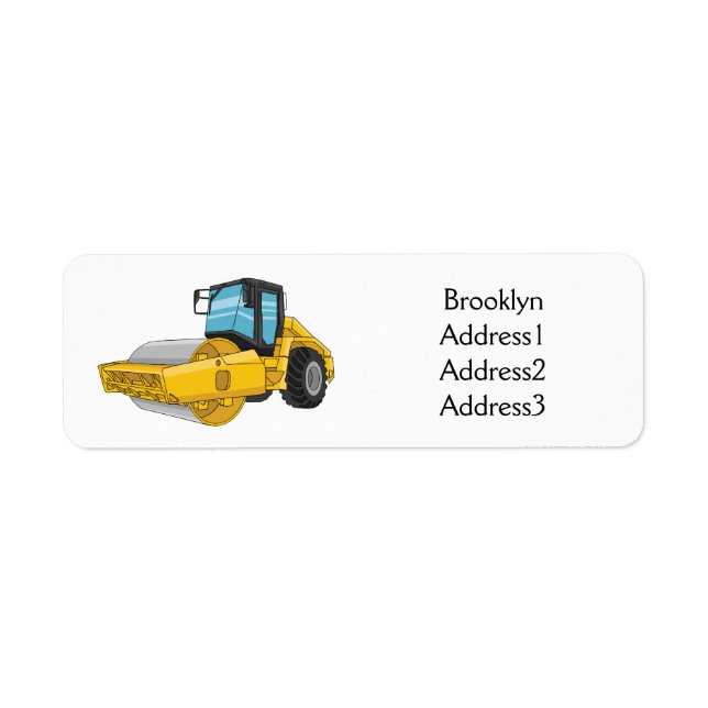 Road roller cartoon illustration (Front)