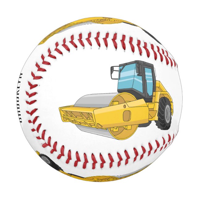 Road roller cartoon illustration baseball (Front Left)