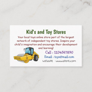 Road roller cartoon illustration business card