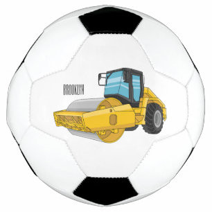 Road roller cartoon illustration football