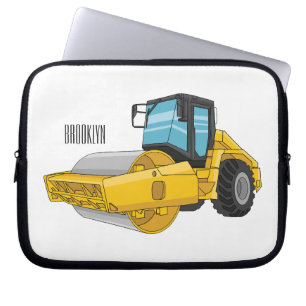 Road roller cartoon illustration laptop sleeve
