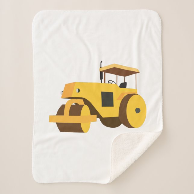 Road Roller Compactor Construction Truck Sherpa Blanket (Front)