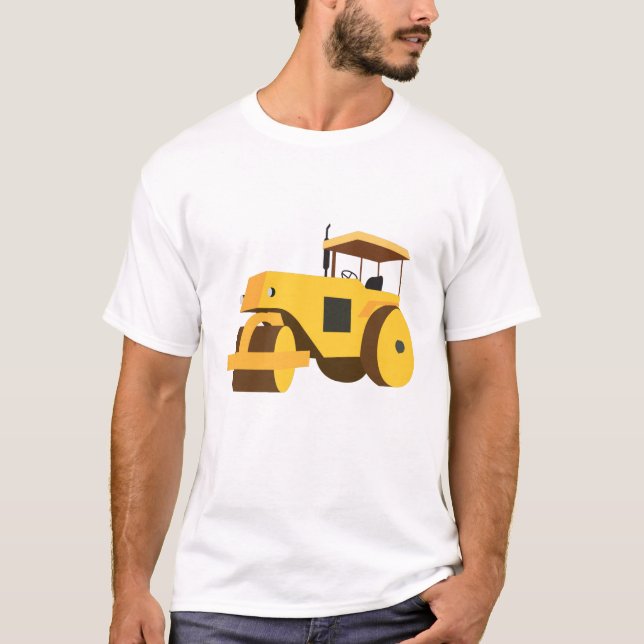 Road Roller Compactor Construction Truck T-Shirt (Front)