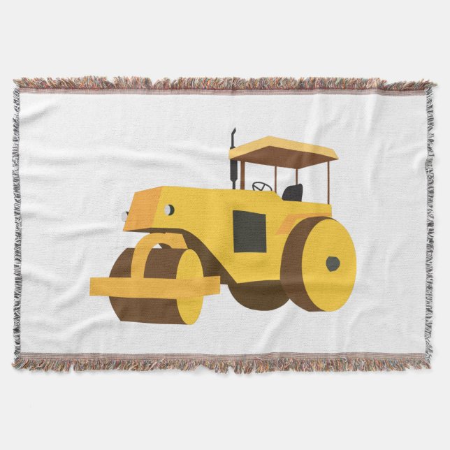 Road Roller Compactor Construction Truck Throw Blanket (Front)