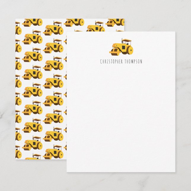 Road Roller Kids Construction Trucks Children's Card (Front/Back)